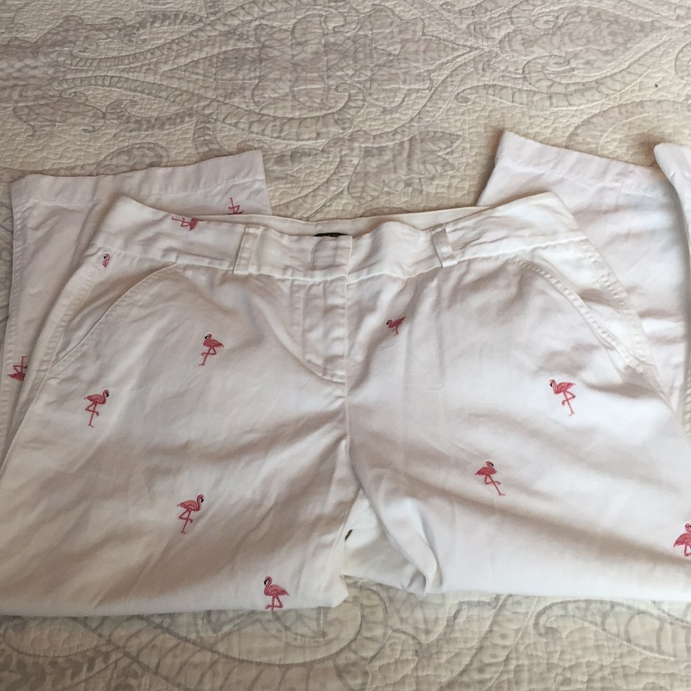 J Crew cropped flamingo favorite fit jeans.